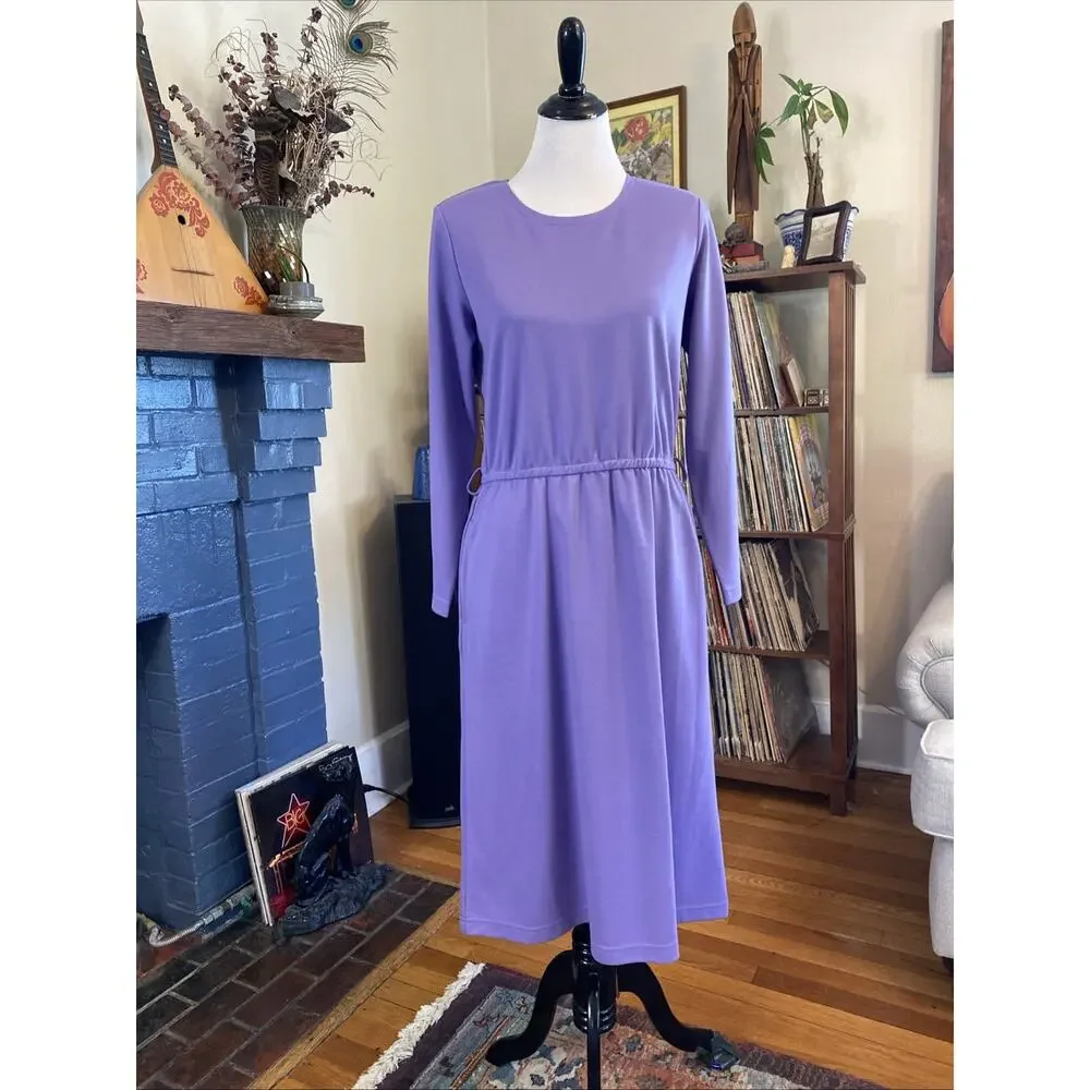 NEW The Tog Shop Petites Womens Dress 10P Knit Midi Lilac Purple Vintage 90s - Picture 2 of 12